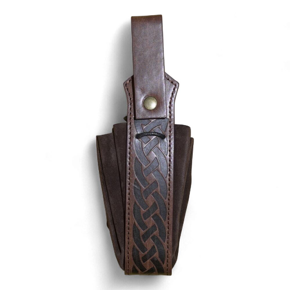 VTG Inspired Medieval Leather Belt Potion Bottle Pouch Viking Wizard Brown Gift - Picture 6 of 7